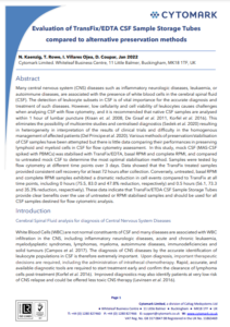 White Paper thumbnail: Evaluation of TransFix/EDTA CSF Sample Storage Tubes compared to alternative preservation methods